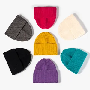 Solid Color Knitted Beanie Hat Autumn Winter Warm Windproof Ponytail Beanie Hat Casual Outdoor Knitted Hat For Women Men
