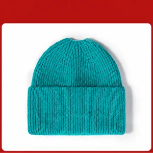 Ponytail knitted beanie winter warm solid color casual soft hat for women outdoor daily wear.