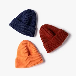 Winter knit beanie hat set for women and men, warm cuffed winter wool cap stylish daily wear