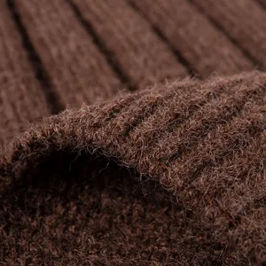 Cómodo gorro de invierno de punto acanalado para mujer, gorro suave y cálido de cachemira.
