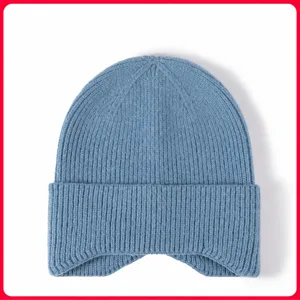 Winter Warm Knit Beanie Hat Unisex Cashmere Feel Thickened Cuff Slouchy Skull Cap Casual Outdoor Windproof Ski Cap