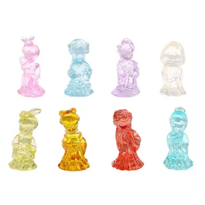 Colorful translucent crystal resin ancient style beauty miniature figurine toys set
