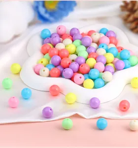 Perline in acrilico macaron colorate per creazione di gioielli fai da te, perline sfuse all'ing.