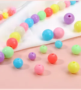 Perline in acrilico colorato macaron rotonde perline sfuse per braccialetto collana gioielli DIY