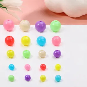 Perline in acrilico solido colore macaron braccialetto collana accessori tabella dimensioni