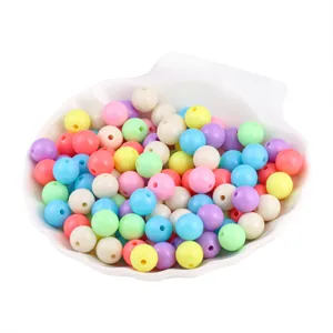 Perline tonde in acrilico macaron colorate perline sfuse per la creazione di gioielli fai da te