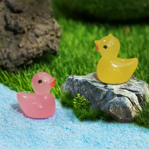 Lichtgevende hars eend miniatuur ornament schattige DIY creatieve decoratie voor microlandschap