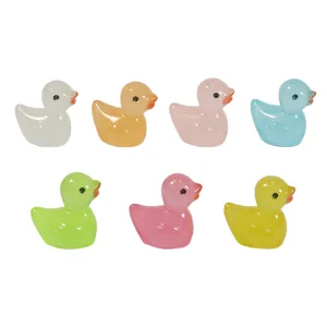 Leuke lichtgevende hars kleine gele eend miniatuur set voor doe-het-zelf decoratie