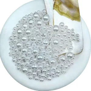 High gloss ABS imitation pearl loose beads round straight hole DIY jewelry craft accessories