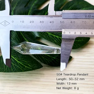 K9 crystal glass faceted teardrop pendant for lighting decoration and DIY jewelry crafts.