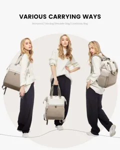 Minimalistisch Damen Reise Laptop Rucksack Grosse Kapazitaet Stilvoll Farbblock Multiway Tasche
