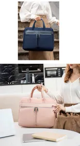 Geschaeftliche Laptop-Handtasche mit grossem Fassungsvermoegen und mehreren Faechern im Buero.
