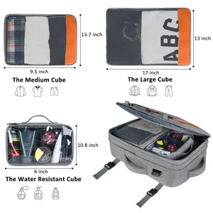 Reiserucksack Set mit Packtaschen, wasserdichter Business Laptop Rucksack mit Organizer.