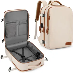 Großer Reiserucksack für Laptop, flach zu öffnendes Design mit praktischen Netztaschen.