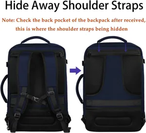 Reise-Laptop-Rucksack mit versteckten Schultergurten, grosse Kapazität und wasserdicht.