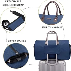 Große Herren Reisetasche Wochenendtasche mit abnehmbarem Schultergurt und stabilem Griff.