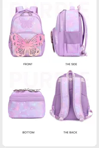 Mädchen süßer Schmetterling Schulrucksack multifunktional lila Schüler Büchertasche
