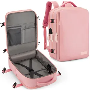 Rosa Reise Laptop Rucksack Damen große Kapazität multifunktional Schultertasche Buchtasche