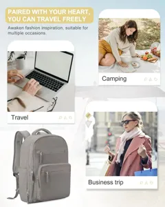 Grauer Reise-Rucksack für Damen mit großem Kapazität Laptop Business Schultertasche
