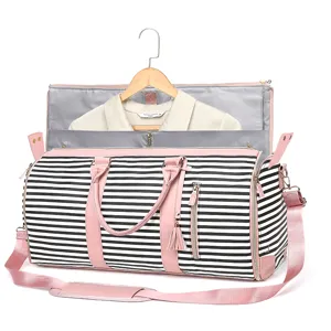 Verwandelbare Kleiderhülle Reisetasche, schwarz weiße Streifen große Kapazität Business Tasche.