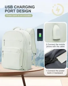 Großer Reiserucksack mit USB-Ladeanschluss für Damen, ideal für Laptop, Arbeit und Kurztrips.