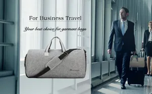 Herren Reise Kleidersack grosse Kapazitaet Anzugtasche fuer Geschaeftsreisen grau.