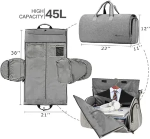 Reisetasche Anzugtasche konvertierbar 45L große Kapazität Geschäftsgepäck Handgepäck.