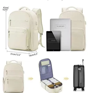 Grosse Kapazitaet Reise Rucksack fur Damen, stilvoller wasserdichter Laptop Business Rucksack.