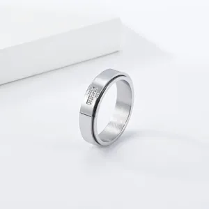 Roestvrijstalen spinner kruisring voor heren en dames minimalistische koppel sieraden