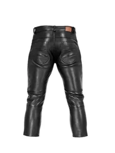Men's slim fit black leather pants punk style casual trousers for cross border e-commerce