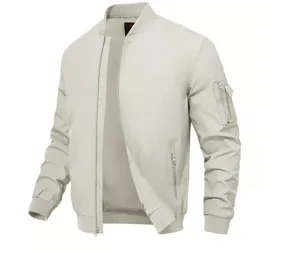 Veste bomber décontractée pour homme unie zippée élégante blouson streetwear mode