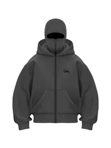 Sweat à Capuche Masque Balaclava Polaire Streetwear Veste Décontractée Top Unisexe Hiver Chaud Pull Pour Hommes Femmes Vêtements Sweat