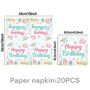 Ozean Thema Geburtstag Party Papierservietten unterwasser Tier Design Tischdekoration.