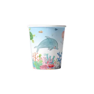 Süße Ozean Aquarell Design Einweg Pappbecher für Kinder Geburtstag Party Tischgeschirr.