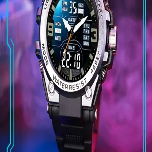 Men Sports Watch Dual Display Waterproof Outdoor Digital Electronic Chronograph Wristwatch