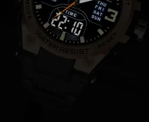 Men's multi-functional outdoor sports electronic watch with waterproof and luminous display features.