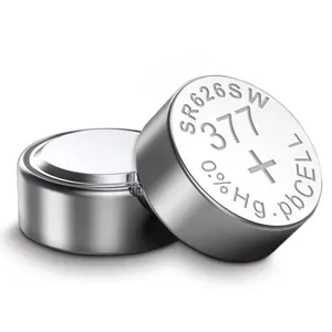 Silver SR626SW button cell watch batteries, reliable coin cell power source main view.