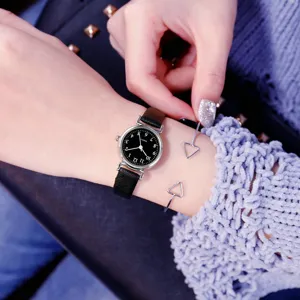 Women minimalist small dial quartz watch retro vintage leather strap fashion wrist watch