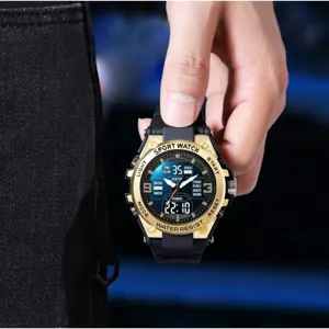 Men's multi-functional digital sports watch, waterproof tactical watch for outdoor activities.