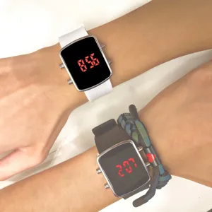 Trendy Electronic Digital Watch For Youth Students Minimalist Alloy Silicone Strap Waterproof LED Sports Watch