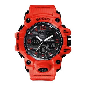 Rode sport elektronisch horloge voor jeugd waterdicht outdoor dubbele display