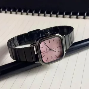 Niche Design Square Quartz Watch Women Fashion Retro Elegant Stainless Steel Strap Casual Small Wristwatch Ladies Timepiece