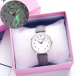 Women's Quartz Watch Simple Casual Student Luminous Waterproof Wristwatch With Pink Gift Box Fashion Girl Watch