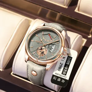 Heren Business Casual Quartz Horloge Waterdicht Lichtgevende Kalender Legering Kast PU Lederen Band Mode Horloge