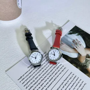 Women Retro Quartz Watch Simple Small Dial Alloy Faux Leather Strap Casual Student Fashion Wristwatch Daily Accessories Gift