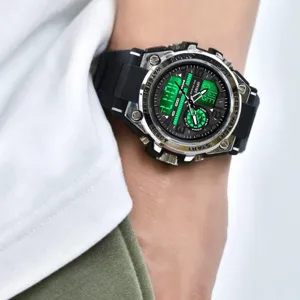 Tactisch sport digitaal horloge voor heren met LED-achtergrondverlichting en waterdichte band.