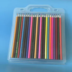 Colored pencils set in clear plastic case, ideal for art painting, drawing, and student art.