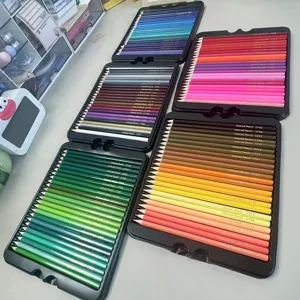Professional 120-color oil-based colored pencils set with storage trays for drawing and art.
