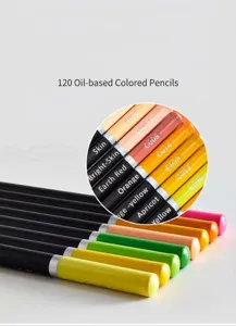 Ensemble de 120 crayons de couleur à l'huile outils de dessin et d'art professionnels codes couleur