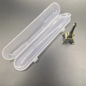 Transparante plastic lepel opbergdoos draagbare bestek etui PP container voor reis